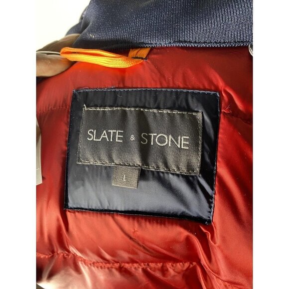 Slate & Stone Hooded Navy‎ Down Jacket Size L - Picture 10 of 12